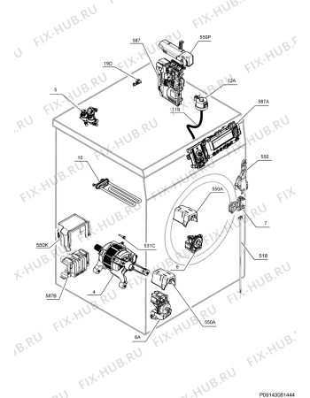 Взрыв-схема стиральной машины Aeg L77480FL - Схема узла Electrical equipment 268